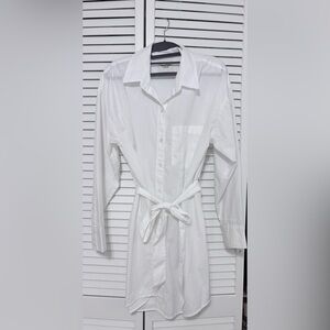 Abercrombie & Fitch White Shirt Dress with Belt